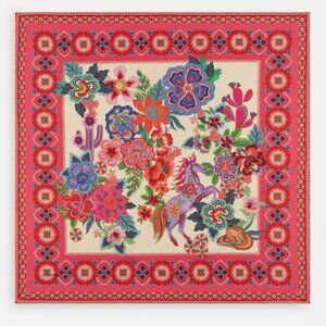 Johnny Was Multicolor Cotton Floral Scarf